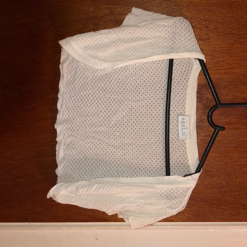 A cardigan to go over a strapless dress